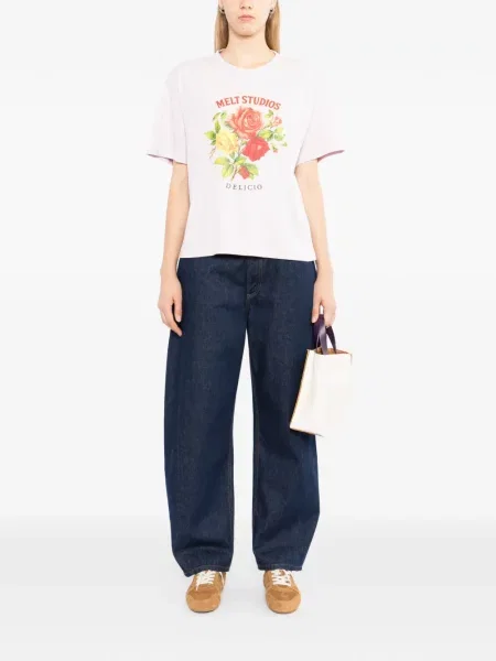 Tricou Melt cu model floral cu imagine roz