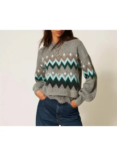 Sweter Twinset szary