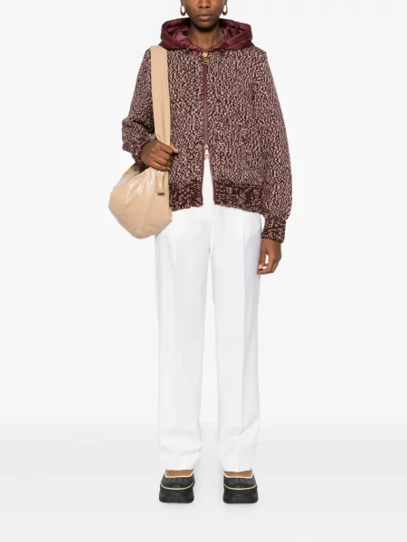 Pantaloni Moncler plisate alb