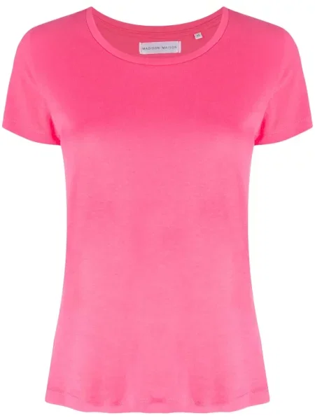 Krótka koszulka Madison.maison z dżerseju różowa