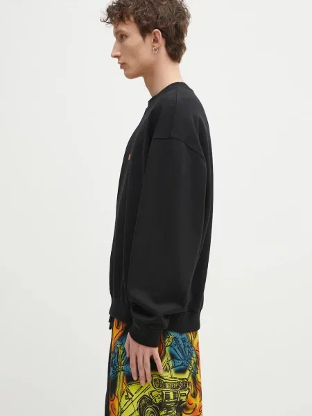 Μπλούζα Marcelo Burlon County Flame Boxy Crewneck Black Red μαύρο