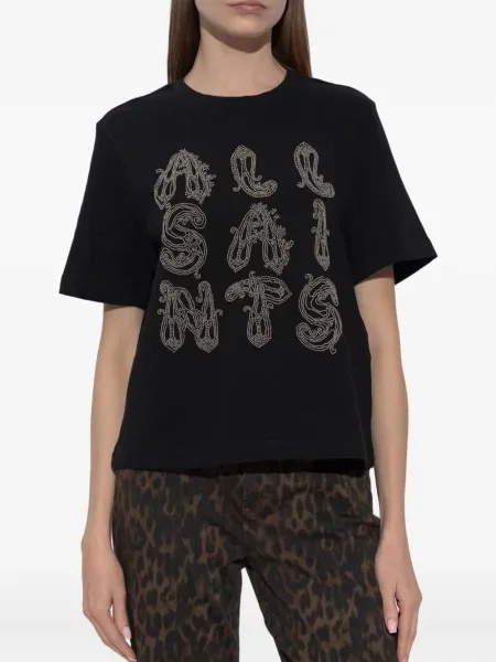 Tricou Allsaints cu mărgele negru