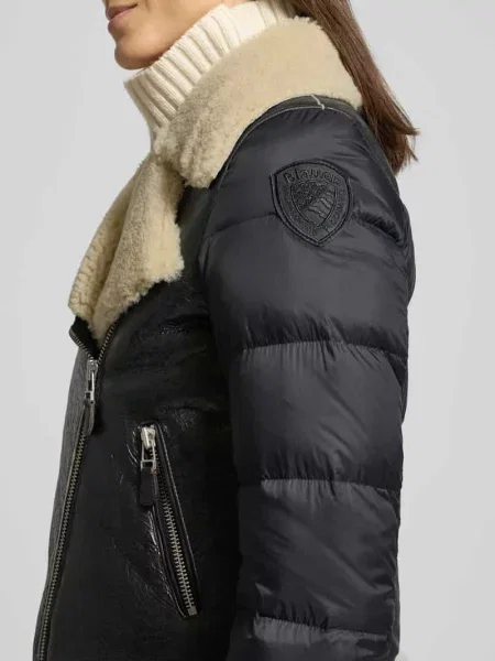 Kurtka o kroju regular fit ze skóry naturalnej model ‘Candor’ Blauer czarna
