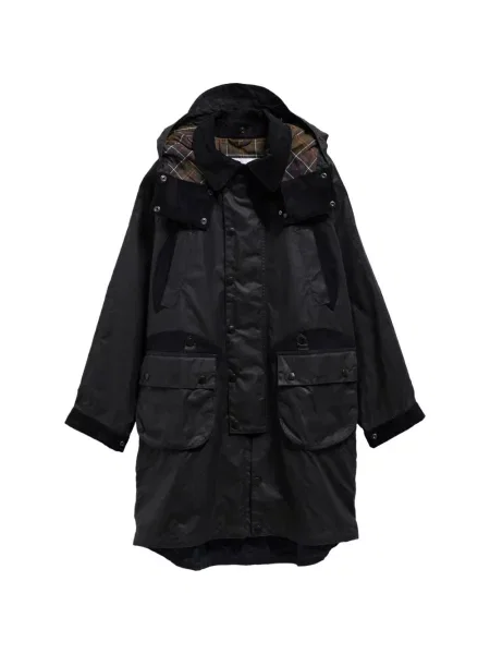 Palton Barbour cu glugă negru