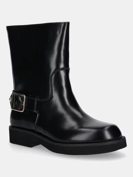 BOSS cizme de piele Eleri cu plat negru