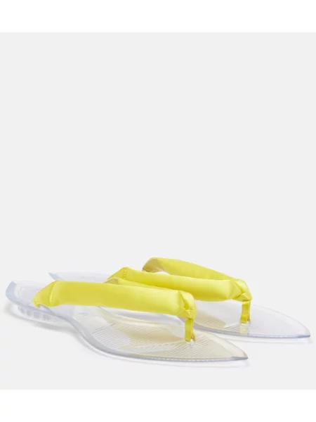 Chiloți tanga Alaïa din satin galben