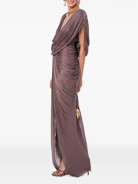 Rochie maxi Ana Radu drapată maro