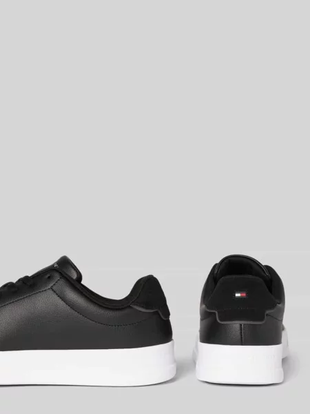 Sneakersy niskie z mieszanki skóry Tommy Hilfiger czarne