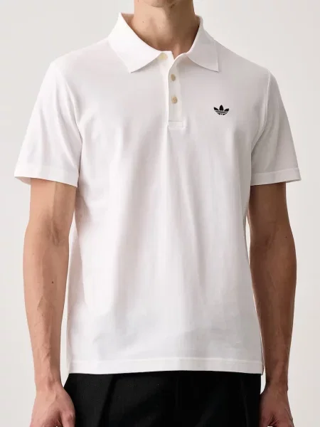 Adidas Originals тениска с яка мъжка от Trefoil Essentials бяло