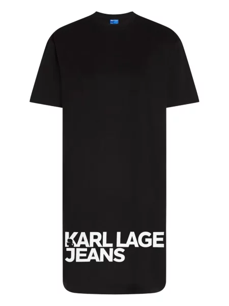 Sukienka jeansowa Karl Lagerfeld Jeans z nadrukiem garniturowa czarna