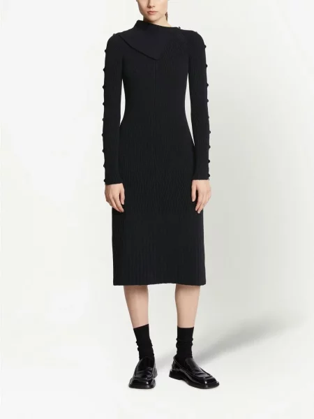 Kostiumas briaunotas midi suknelė Proenza Schouler iki kelių juoda