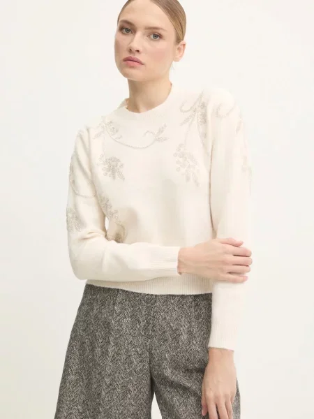 Пуловер Answear Lab дамски бежово