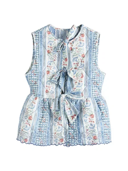 Kamizelka Damson Madder w kwiatki niebieska