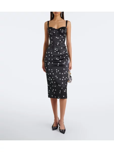 Rochie Dolce&gabbana din satin cu imagine negru