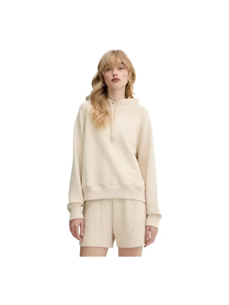 Bluza z kapturem Armani Exchange z kapturem beżowa