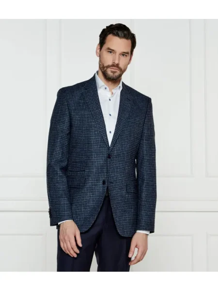 BOSS BLACK Sacou cu adaos de lână negru