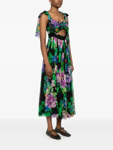 Rochie Nissa cu model floral cu imagine de costum negru