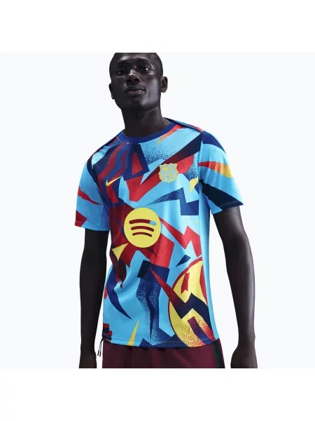 Tricou de fotbal pentru bărbați Nike FC Barcelona Academy Pro SE Pre-Match University Blue/Opti Yellow albastru