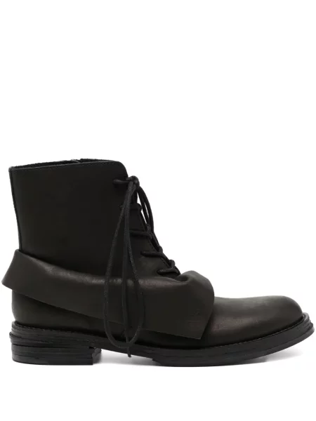 Botine Yohji Yamamoto din piele drapate negru