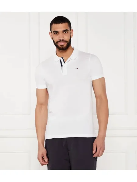Tricou polo Tommy Jeans alb