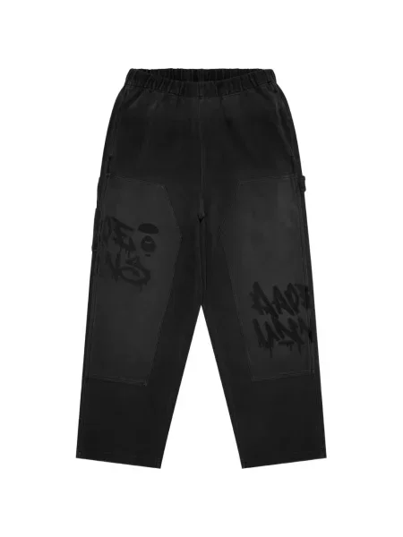Pantaloni Aape By A Bathing Ape cu imagine negru