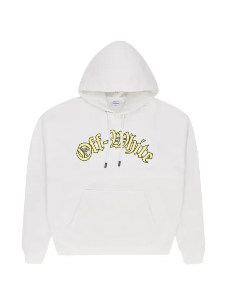 Hanorac cu glugă Off-white cu autograf alb