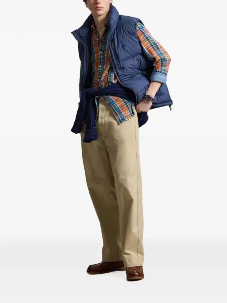 Polo majica Polo Ralph Lauren s vezom keper karirana plava