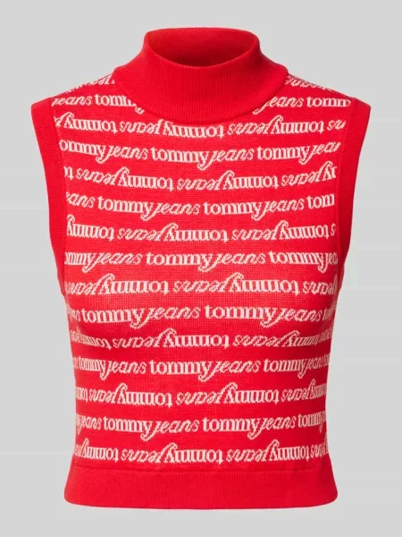 Tommy Jeans Sweter Kobiety czerwony|biały wzorzysty M czerwony