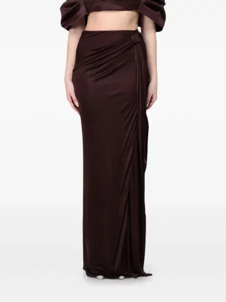 Drapírozott maxi szoknya Elisabetta Franchi barna