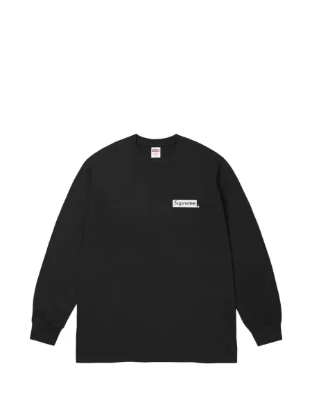 Lung tricou Supreme cu imagine negru
