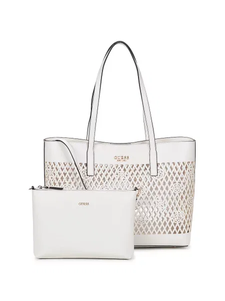 Geantă shopper Guess alb