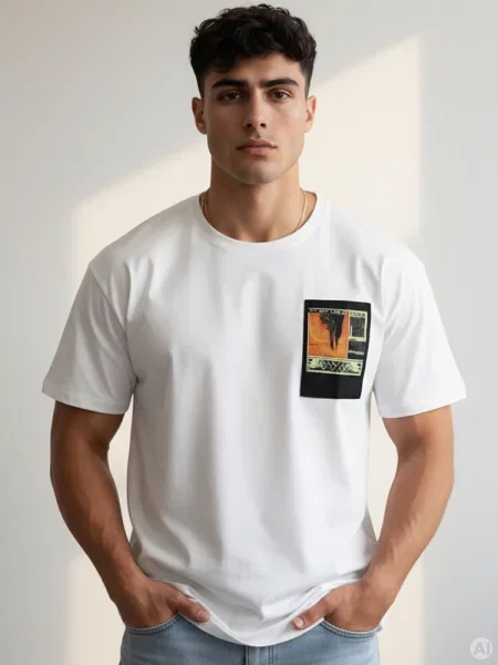 T-shirt z nadrukiem Dstreet biały