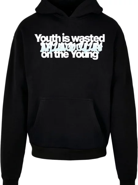 Lost Youth Mikina Wasted tyrkysová / černá bílá