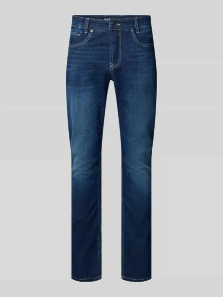 Jeansy o kroju regular fit z Mieszanka bawełny Mac granatowe