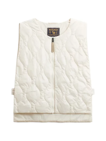 Matlasat vestă Woolrich alb