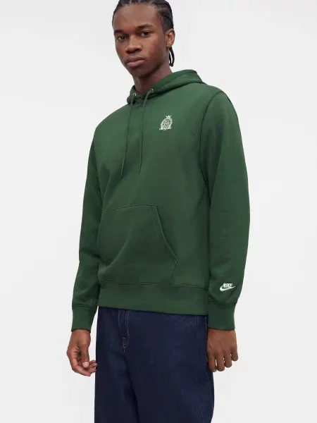 Nike Sportswear Mikina Club tmavozelená biela