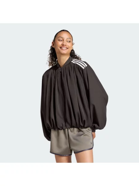 Saténový sportovní top Adidas hnědý