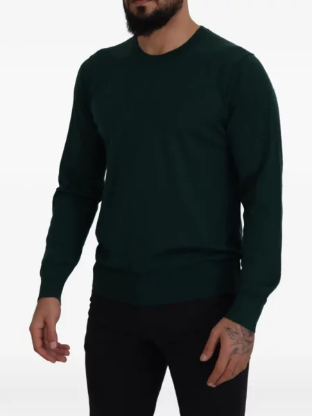 Pulover Dolce & Gabbana cu decolteu rotund verde