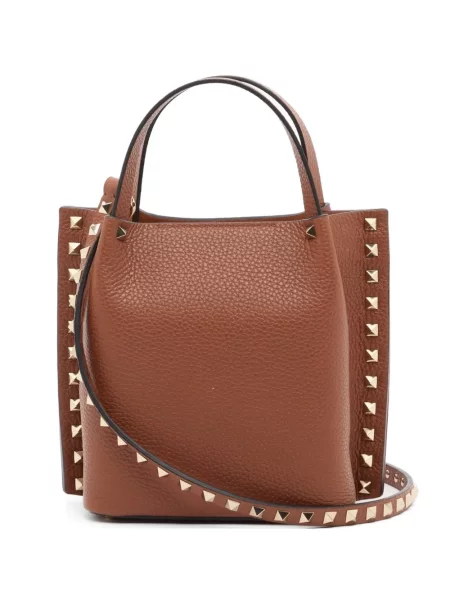Geantă shopper Valentino Garavani maro