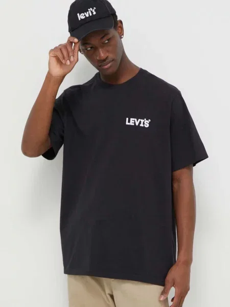 T-shirt z nadrukiem z logo Levi's czarna