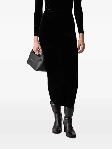 Fusta maxi Vetements de catifea negru