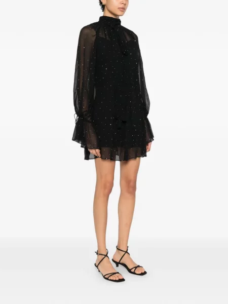Rochie mini Staud cu legături de costum mini negru