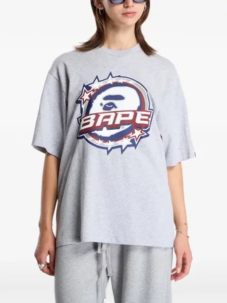 Koszulka A Bathing Ape® z logo szara