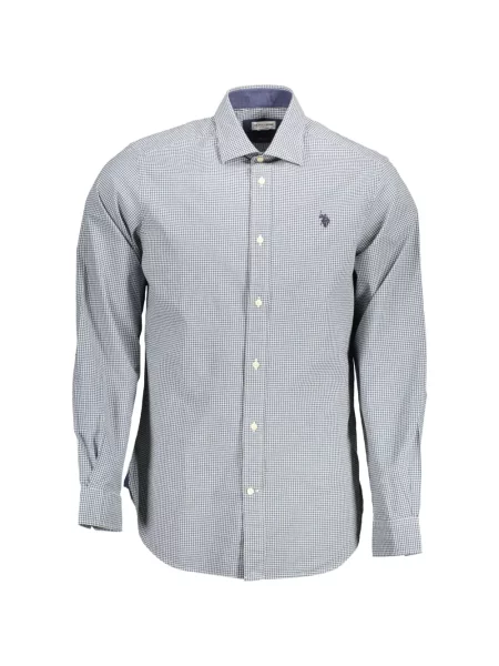 Lung cămașă U.s. Polo Assn. în carouri albastru