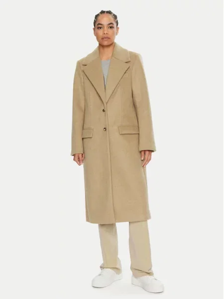 Vilnonis paltas Miguel Oversize smėlio