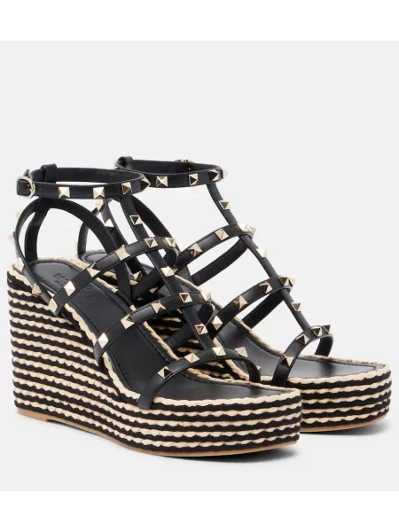 Espadrile Valentino Garavani din piele negru