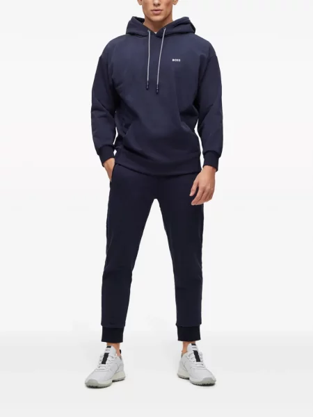 Pantaloni Boss cu broderie alergare albastru
