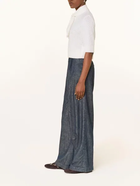 Marc Cain Jeansy Wide Leg Wichita Z Błyszczącą Przędzą blau