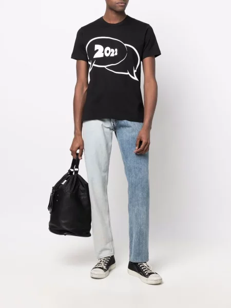Къс тениска Comme Des Garçons Shirt с принт черно