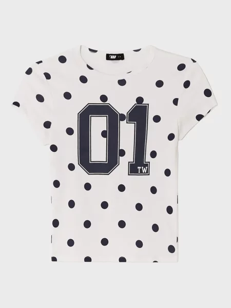 Футболка Tally Weijl в горошек белая